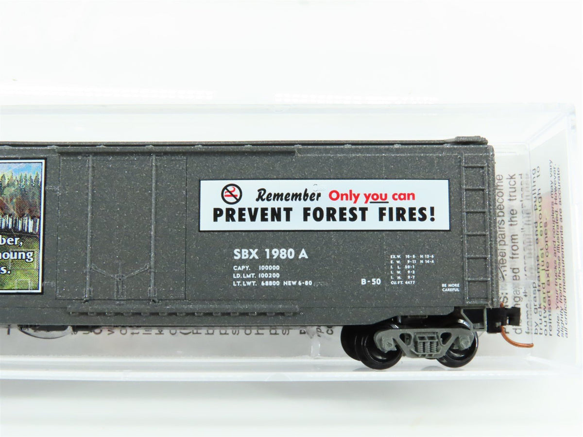 N Scale Micro-Trains MTL 03200404 SBX Smokey Bear Forest Fire 50&#39; Box Car #1980A