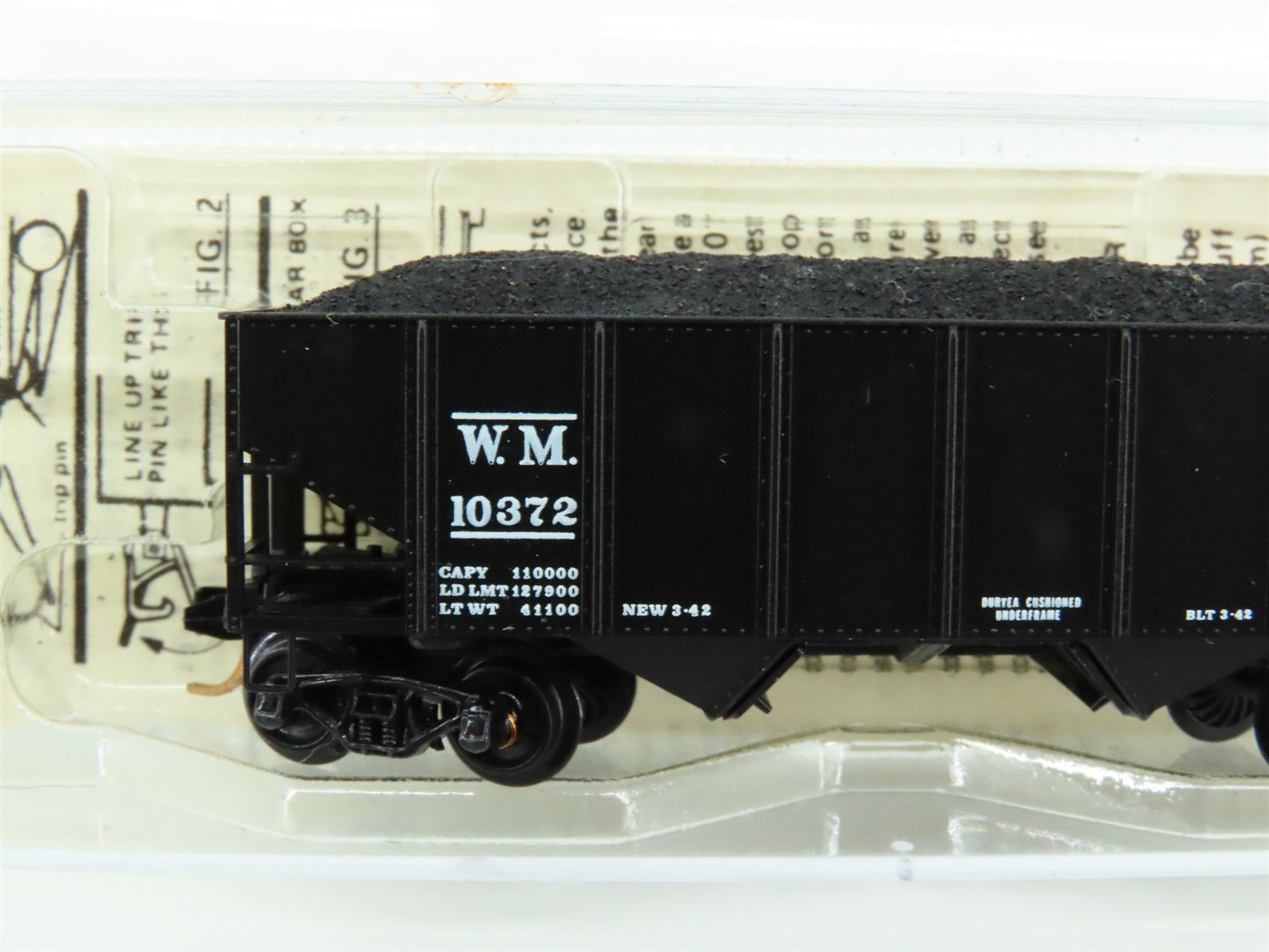 N Scale Kadee Micro-Trains MTL 56092 WM Western Maryland 2-Bay Hopper #10372