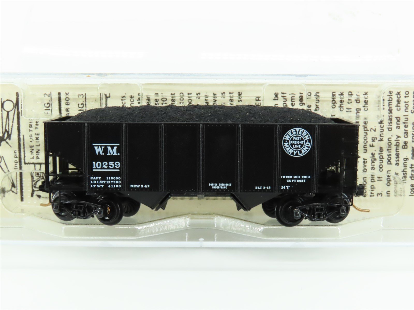 N Scale Kadee Micro-Trains MTL 56092 WM Western Maryland 2-Bay Hopper #10259