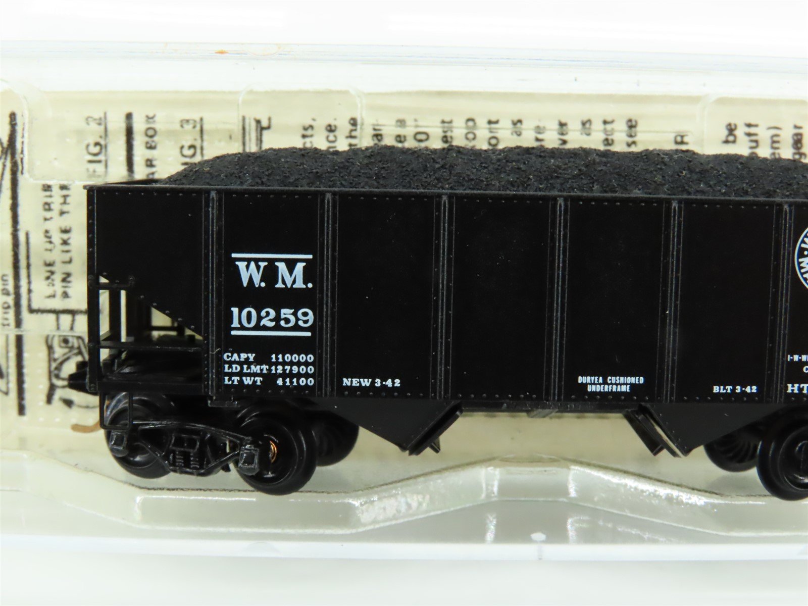 N Scale Kadee Micro-Trains MTL 56092 WM Western Maryland 2-Bay Hopper #10259
