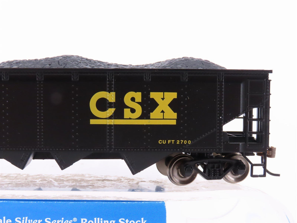 HO Scale Bachmann 17618 C&amp;O CSX Railroad 4-Bay Hopper #14198 w/ Coal Load