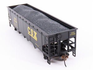 HO Scale Bachmann 17618 C&O CSX Railroad 4-Bay Hopper #14198 w/ Coal Load