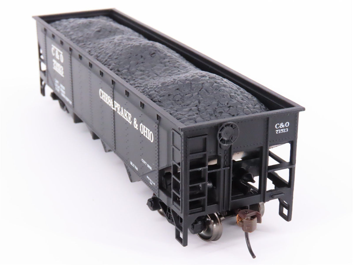 HO Scale Bachmann 17622 C&amp;O Chesapeake &amp; Ohio 4-Bay Hopper Car #71513 wCoal Load