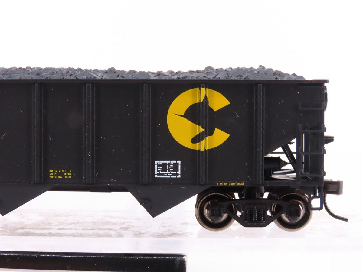 HO Scale Atlas Trainman 1190 C&amp;O Chessie System 3-Bay Hopper #143665 w/ Load