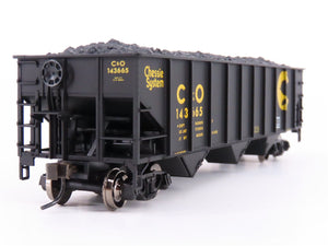 HO Scale Atlas Trainman 1190 C&O Chessie System 3-Bay Hopper #143665 w/ Load