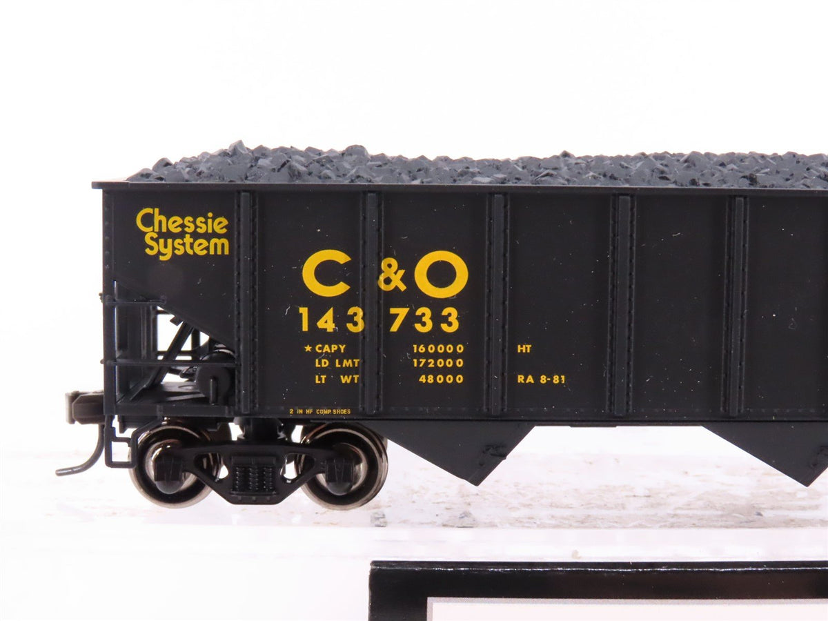 HO Scale Atlas Trainman 1191 C&amp;O Chessie System 70-Ton 3-Bay Hopper Car #143733