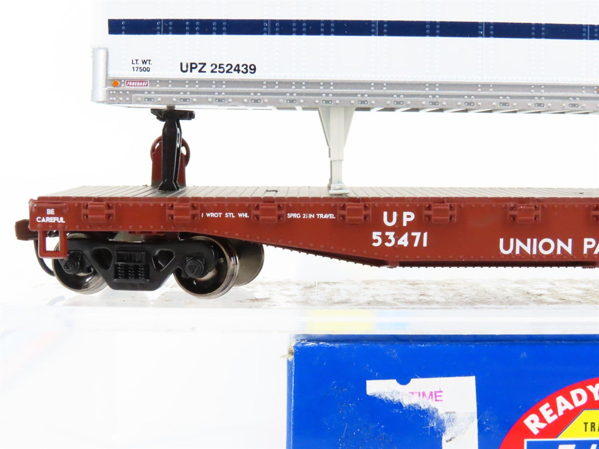 HO Scale Athearn RTR 92071 UP Union Pacific 50&#39; Flatcar #53471 w/ Trailer