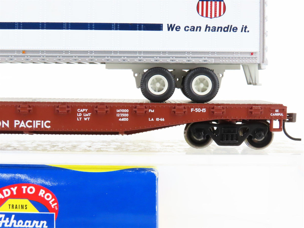 HO Scale Athearn RTR 92071 UP Union Pacific 50&#39; Flatcar #53471 w/ Trailer