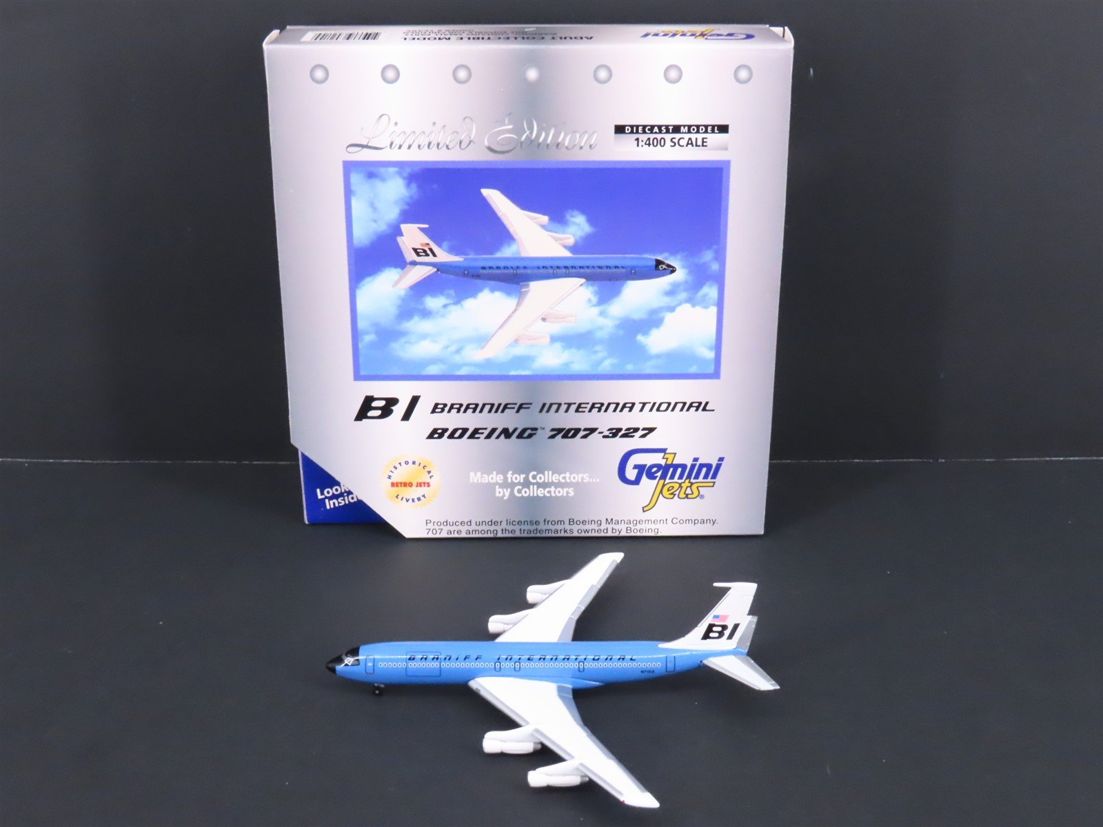 1:400 GeminiJets Limited Edition GJBNF214 Brannif Int'l Boeing 707-327 Airliner