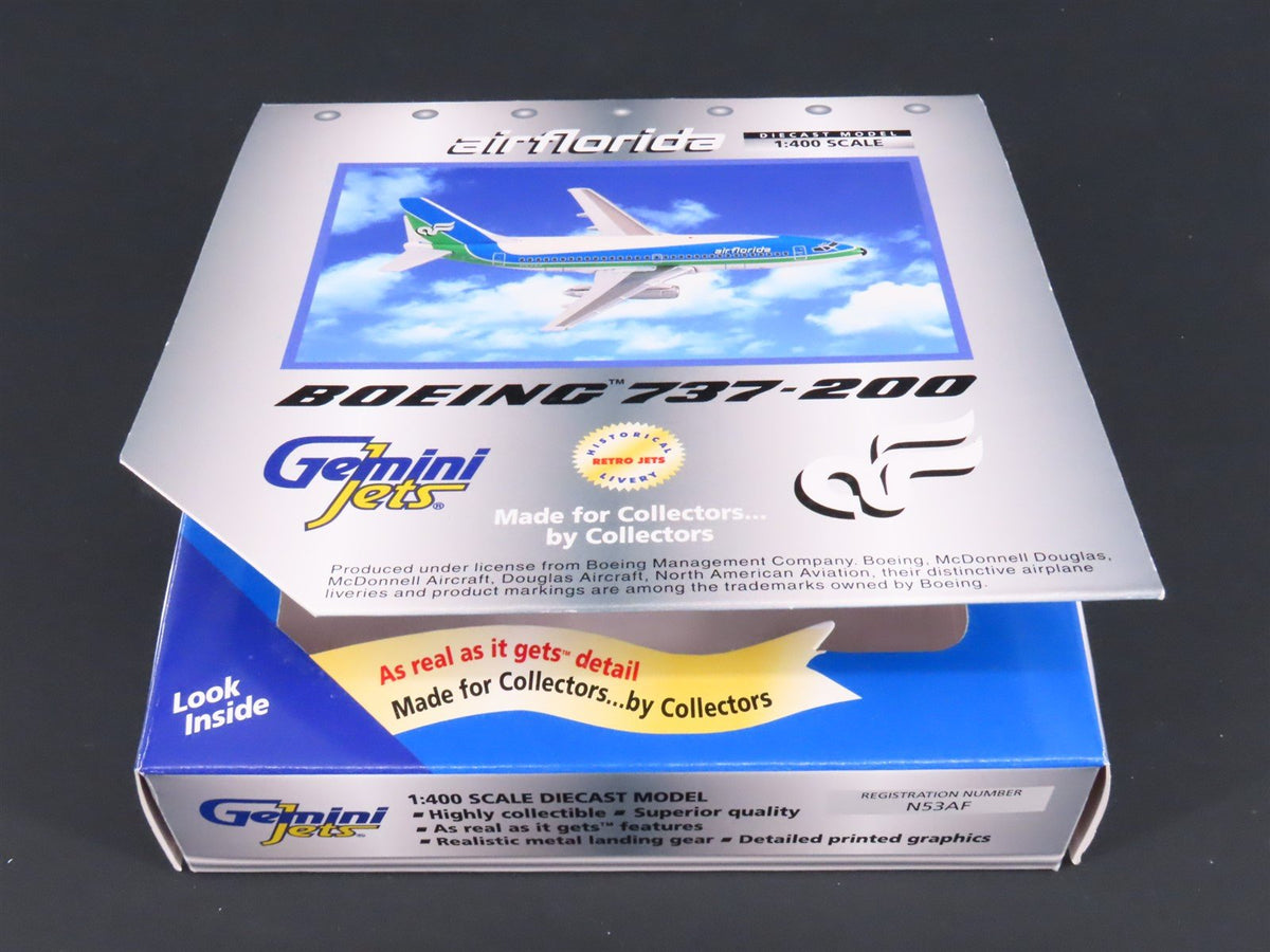 1:400 Scale Gemini Jets GJAFL132 Diecast Air Florida Boeing 737-200 Airliner