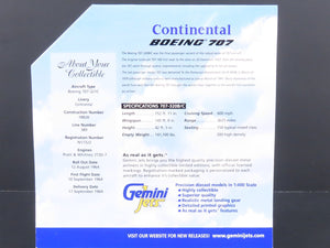 1:400 GeminiJets GJCOA054 Die-Cast Continental 