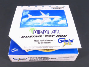 1:400 Scale GeminiJets GJBSK349 Die-Cast Miami Air Boeing 737-81Q Airliner