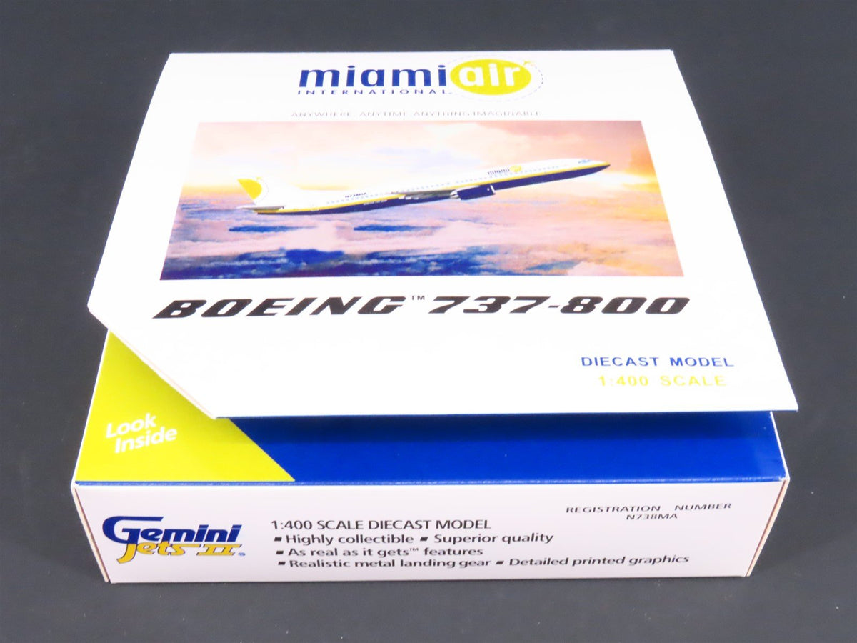 1:400 Scale GeminiJets II GJBSK450 Die-Cast Miami Air Boeing 737-800 Airliner
