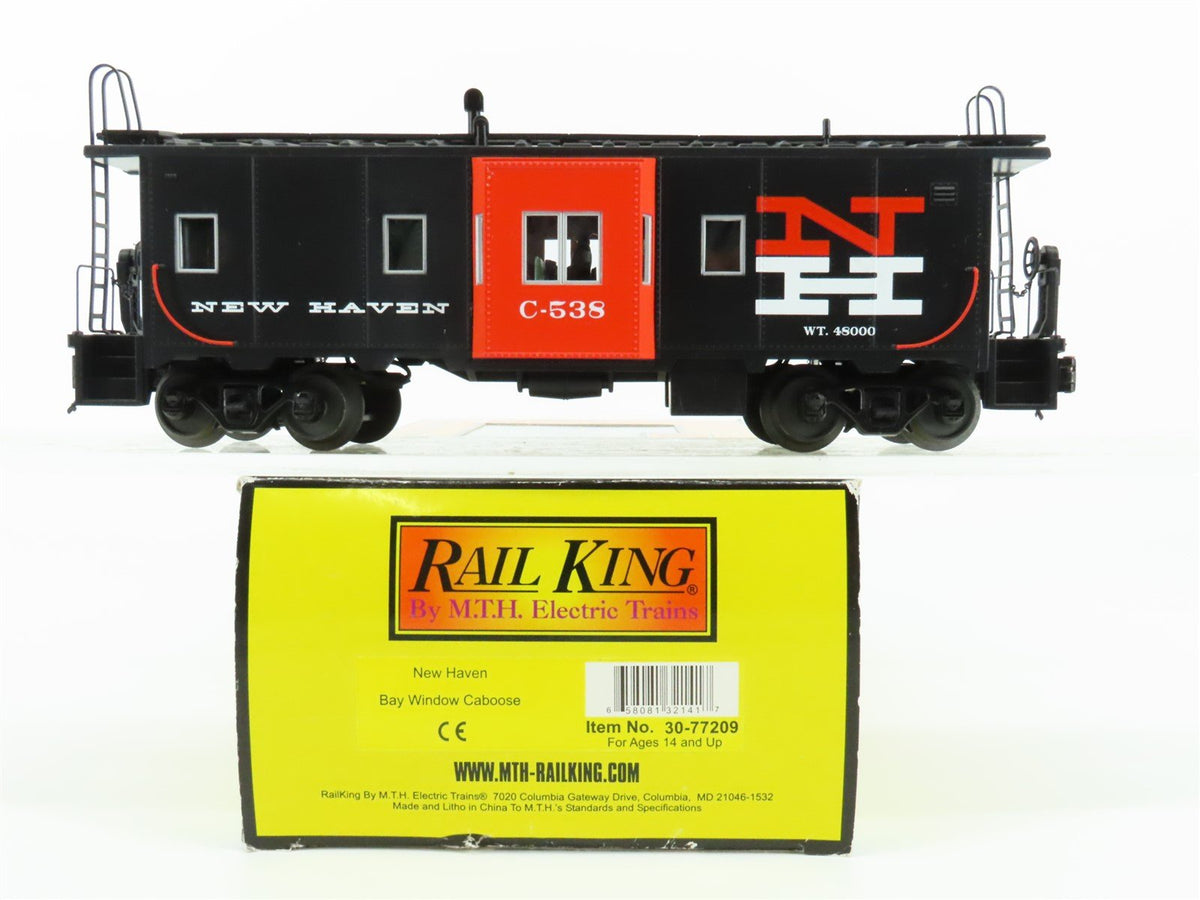 O27 Gauge 3-Rail MTH RailKing 30-77209 NH New Haven Bay Window Caboose #C-538