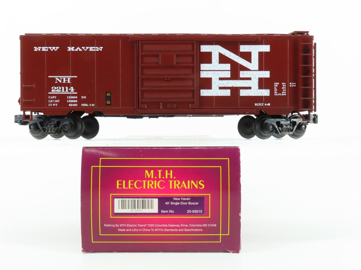 O Gauge 3-Rail MTH 20-93015 NH New Haven 40&#39; Single Door Box Car #22114