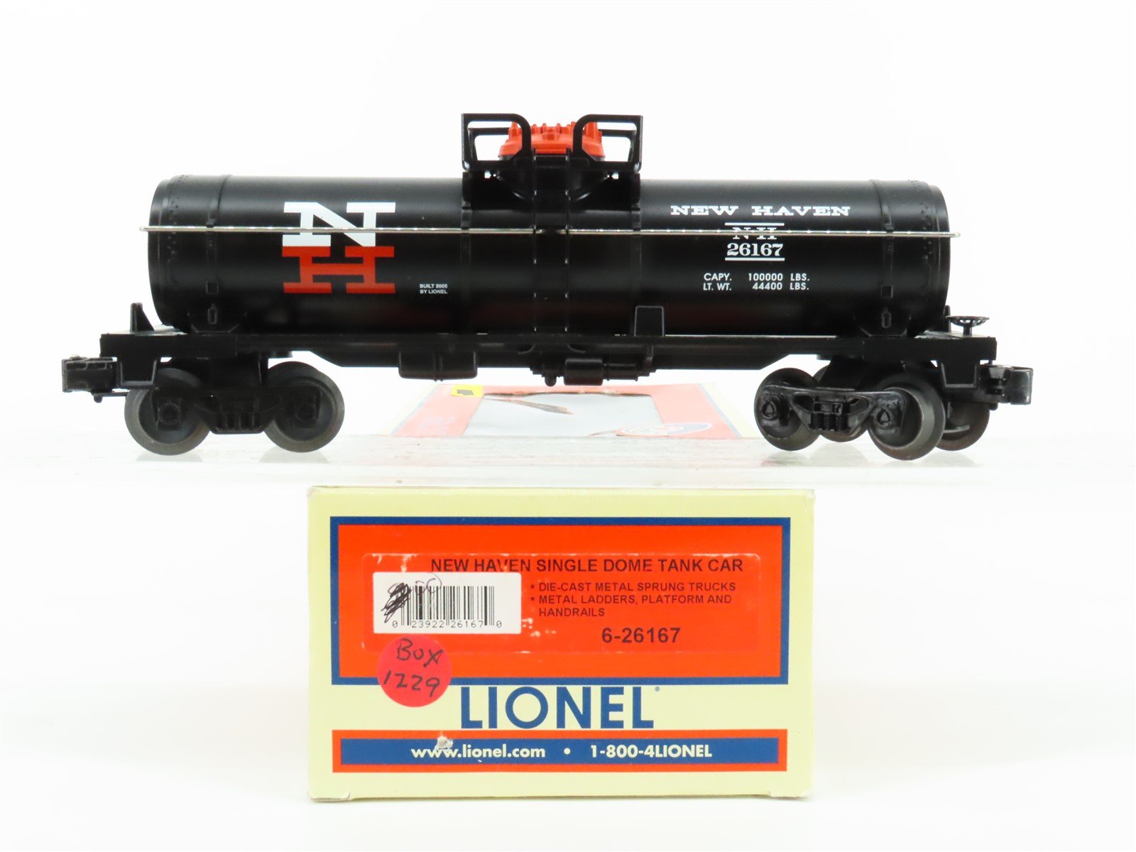 O Gauge 3-Rail Lionel 6-26167 NH New Haven Single Dome Tank Car #26167