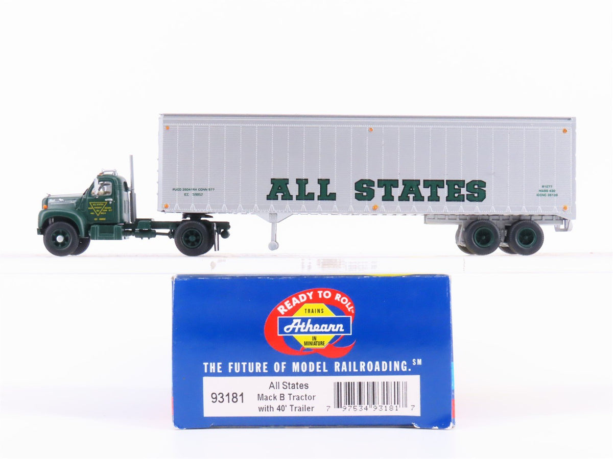 HO 1/87 Scale Athearn #93181 All States Mack B Tractor w/ 40&#39; Trailer