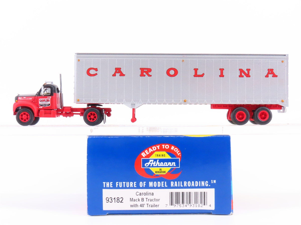 HO 1/87 Scale Athearn #93182 Carolina Mack B Tractor w/ 40&#39; Trailer