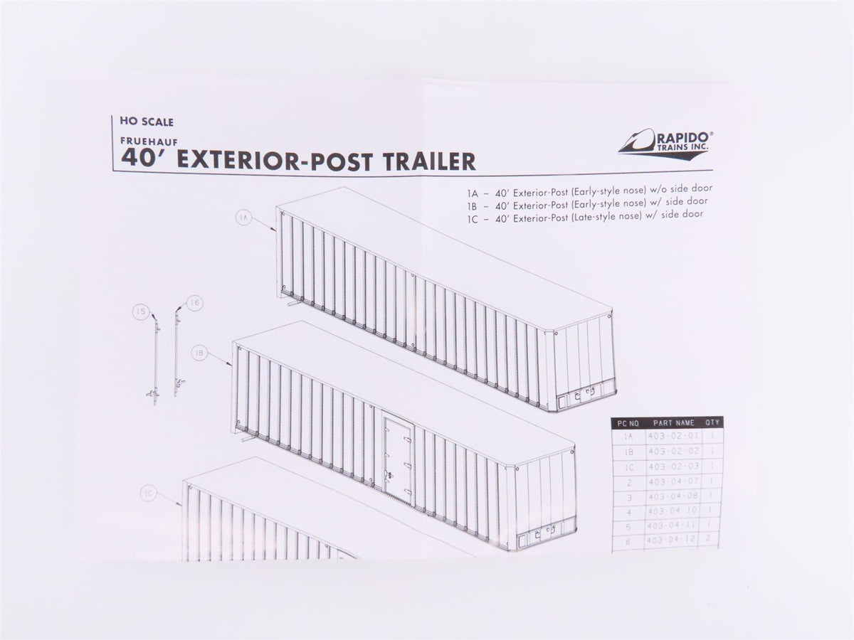 HO Scale Rapido #403029 PRRZ Pennsylvania 40&#39; Exterior-Post Van Trailer #200583