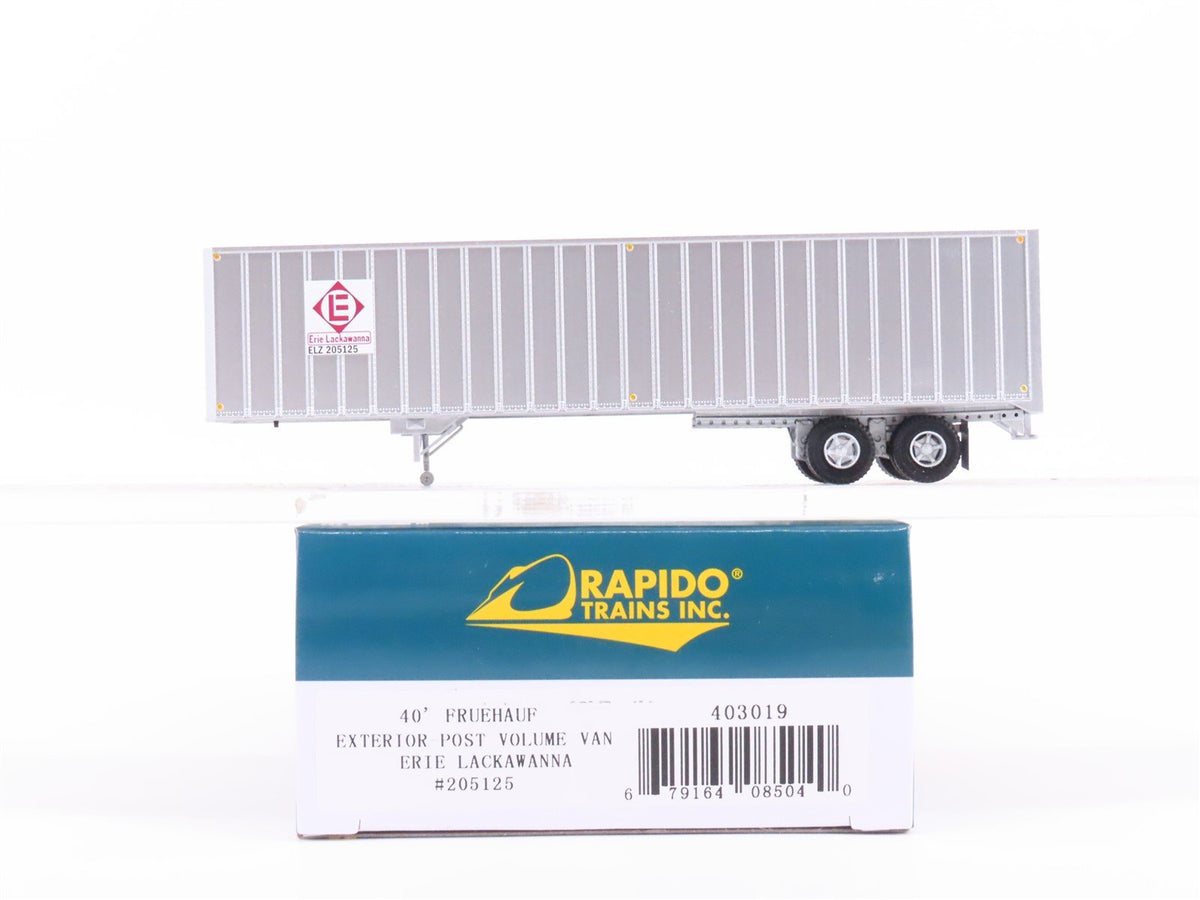 HO Scale Rapido 403019 ELZ Erie Lackawanna 40&#39; Exterior-Post Van Trailer #205125