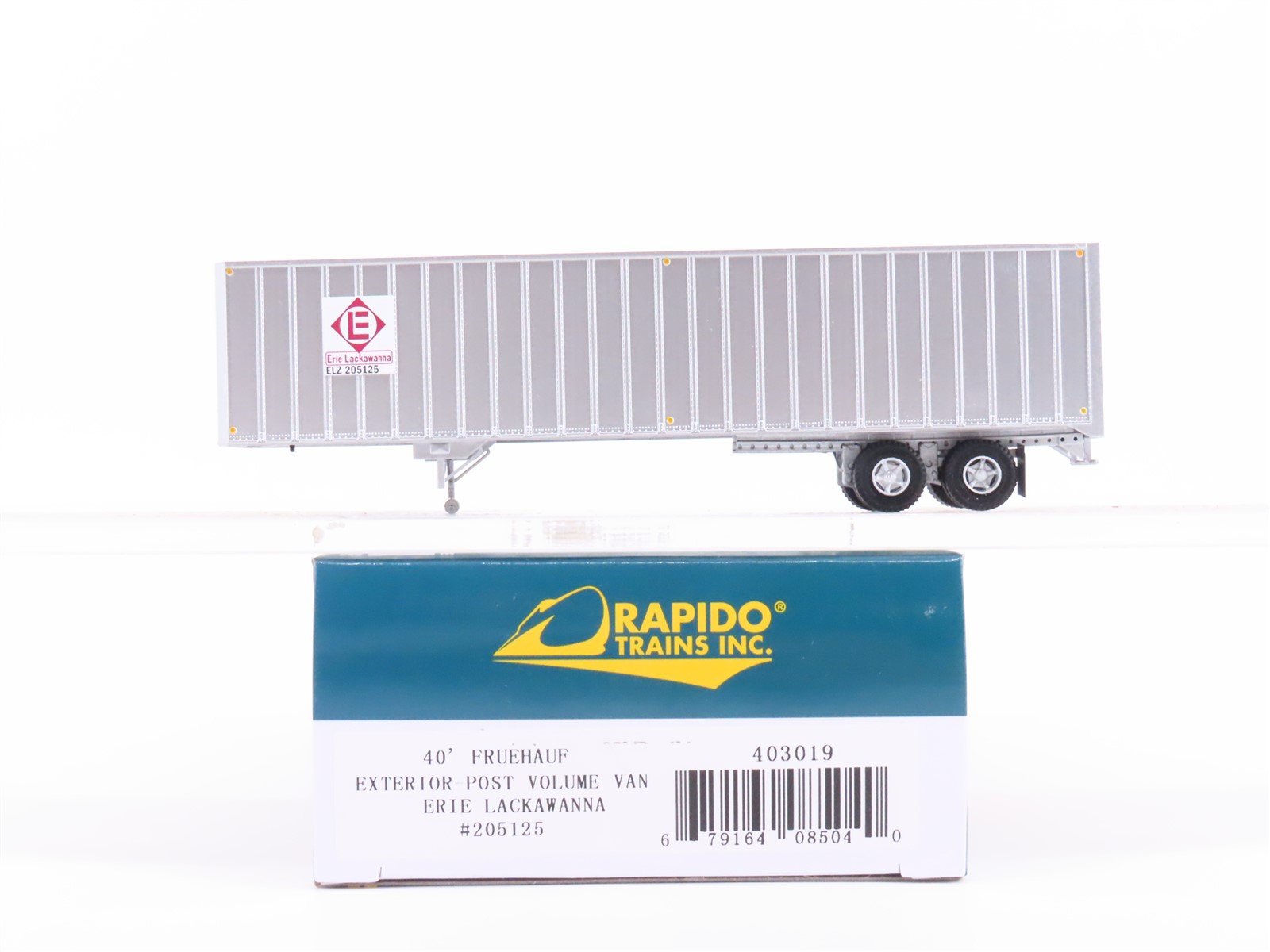 HO Scale Rapido 403019 ELZ Erie Lackawanna 40' Exterior-Post Van Trailer #205125