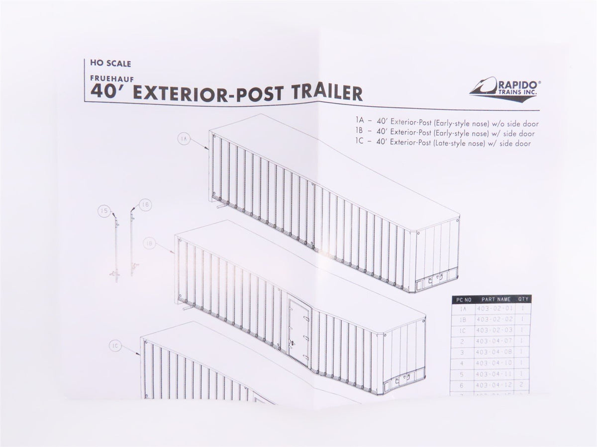 HO Scale Rapido 403019 ELZ Erie Lackawanna 40&#39; Exterior-Post Van Trailer #205125