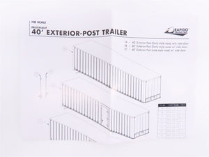 HO Scale Rapido 403019 ELZ Erie Lackawanna 40' Exterior-Post Van Trailer #205125