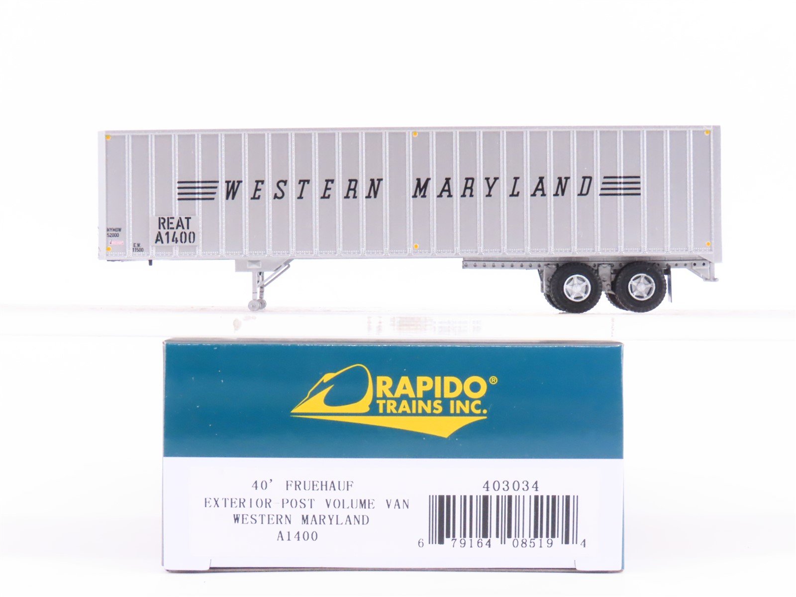 HO Rapido #403034 REAT WM Western Maryland 40' Exterior-Post Van Trailer #A1400