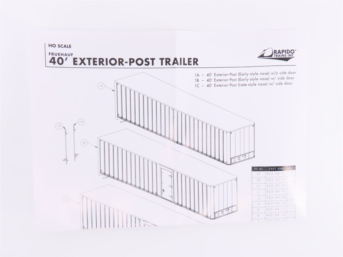 HO Rapido #403034 REAT WM Western Maryland 40&#39; Exterior-Post Van Trailer #A1400