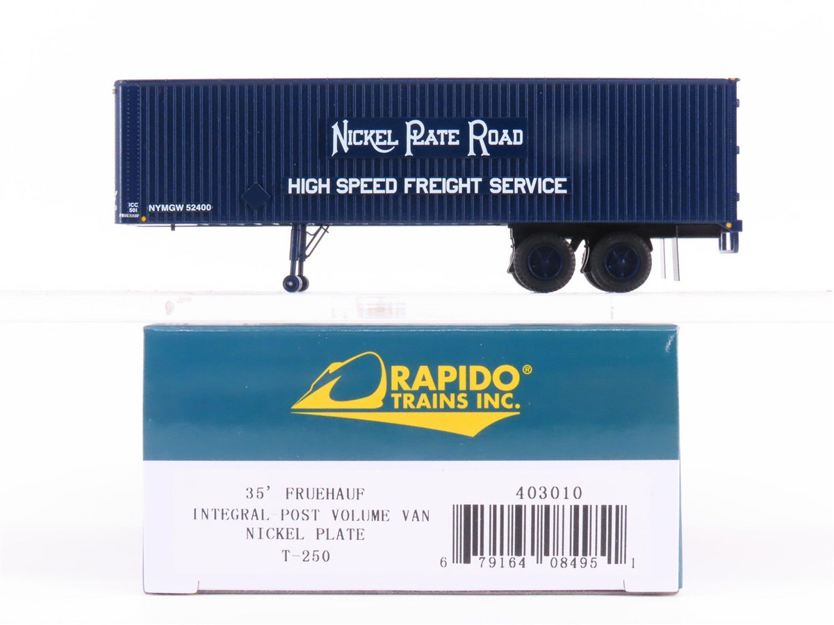 HO Rapido #403010 NKP Nickel Plate Road 35&#39; Integral-Post Van Trailer #T-250