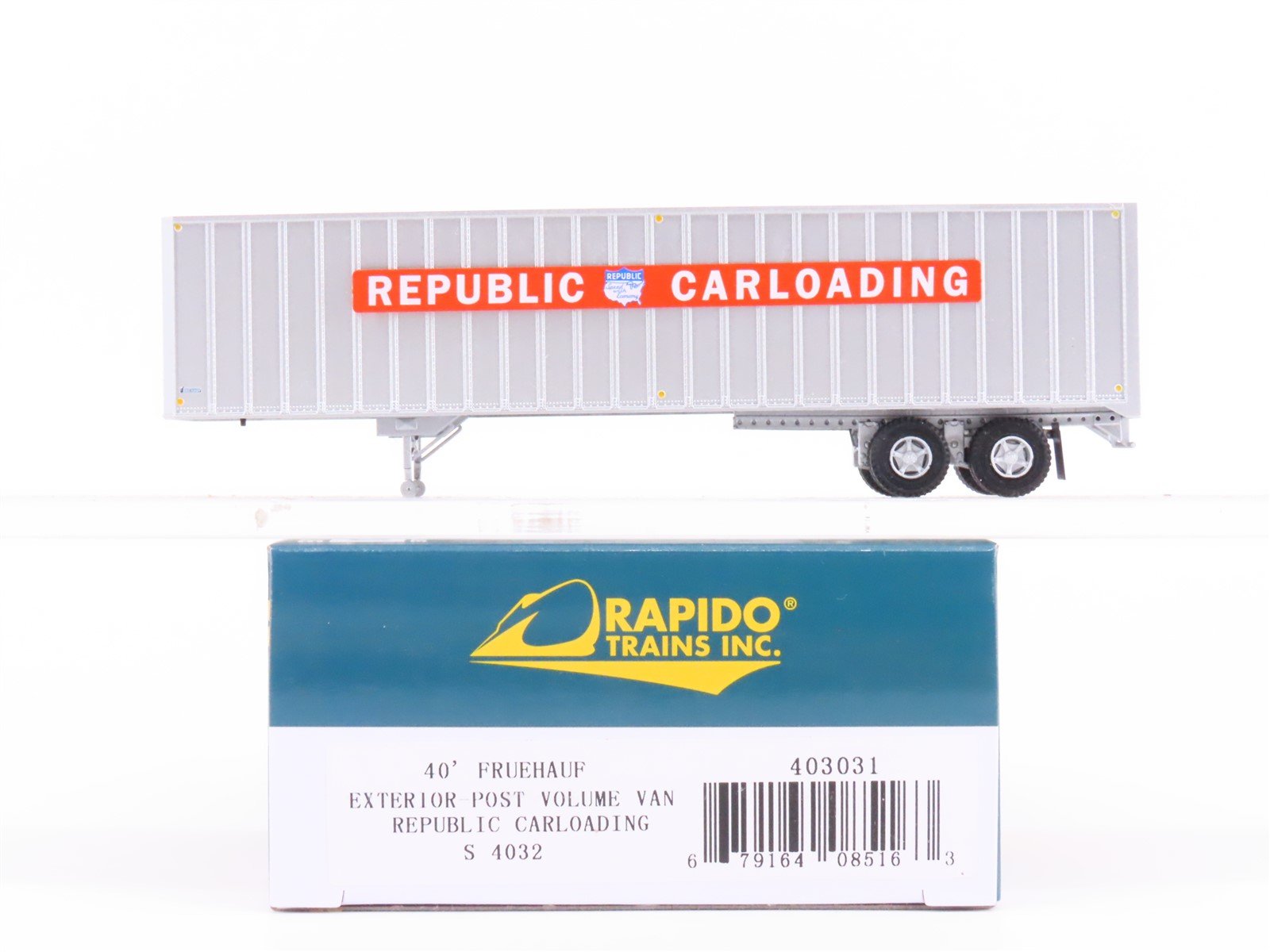 HO Scale Rapido 403031 Republic Carloading 40' Exterior-Post Van Trailer #S-4032