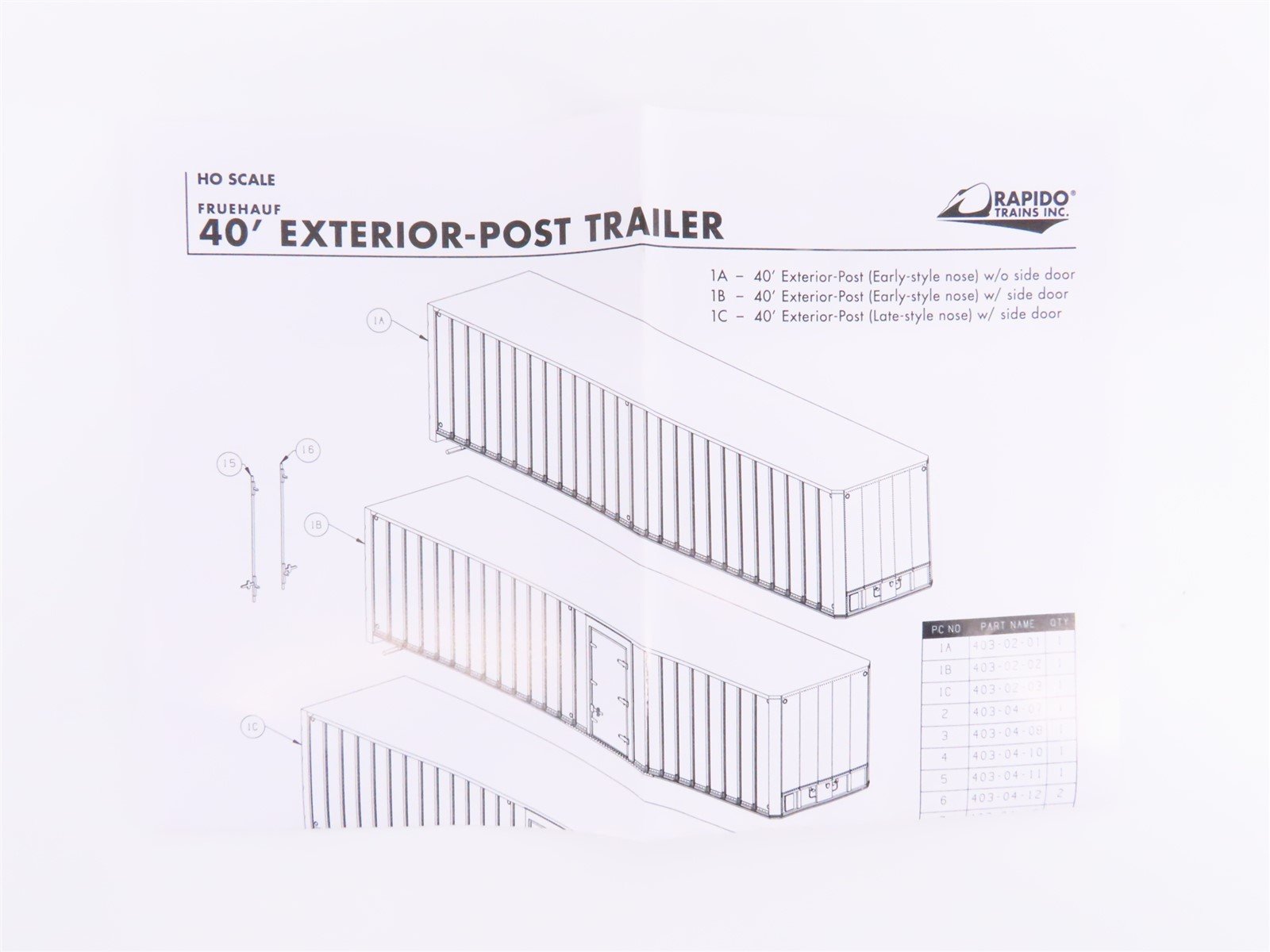 HO Scale Rapido 403031 Republic Carloading 40' Exterior-Post Van Trailer #S-4032