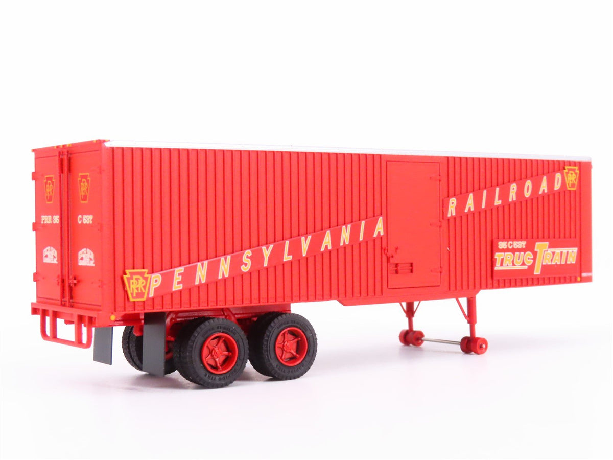 HO Scale Rapido #403014 PRR Pennsylvania 35&#39; Integral-Post Van Trailer #C-537