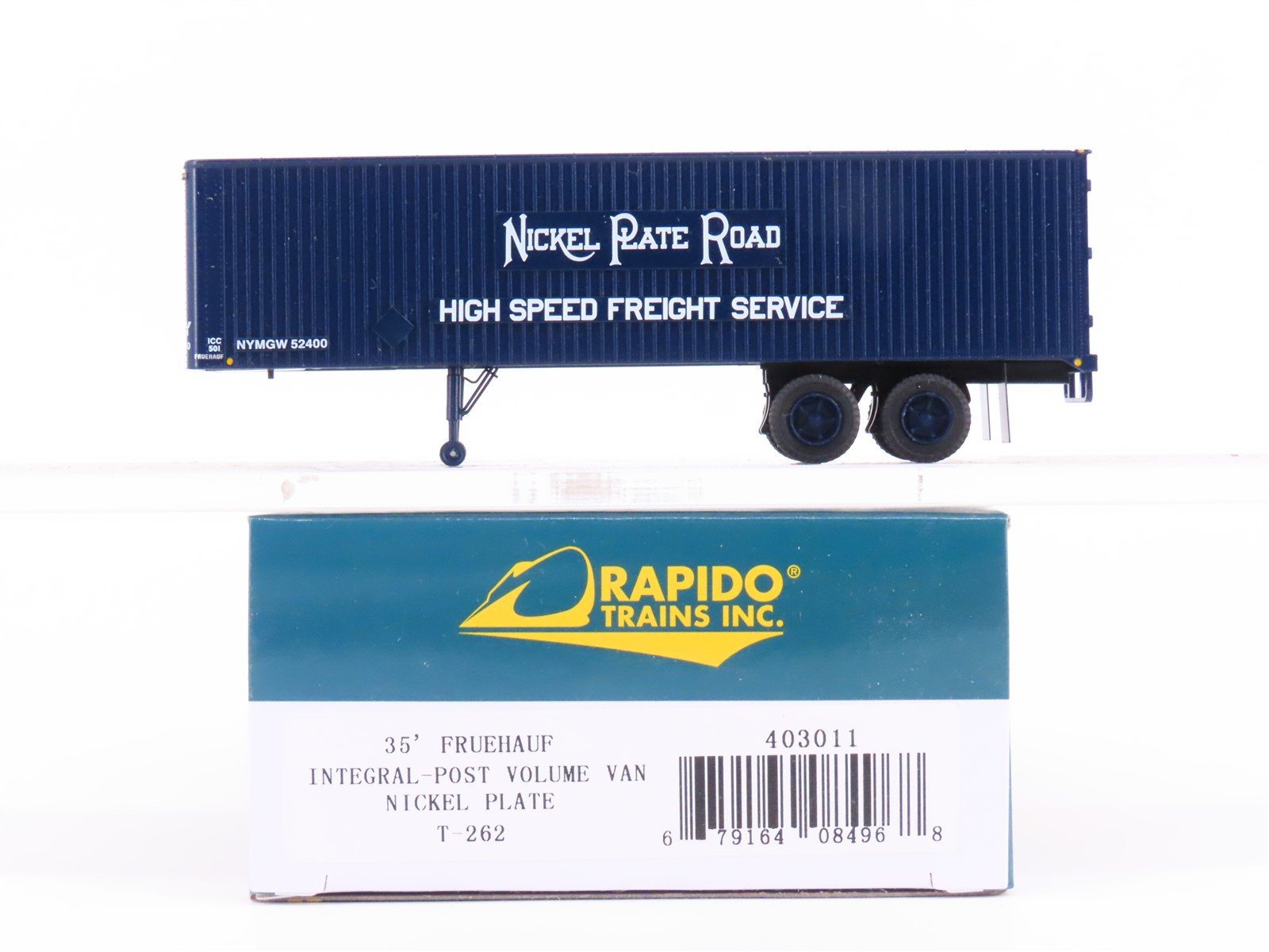 HO Rapido #403011 NKP Nickel Plate Road 35' Integral-Post Van Trailer #T-262