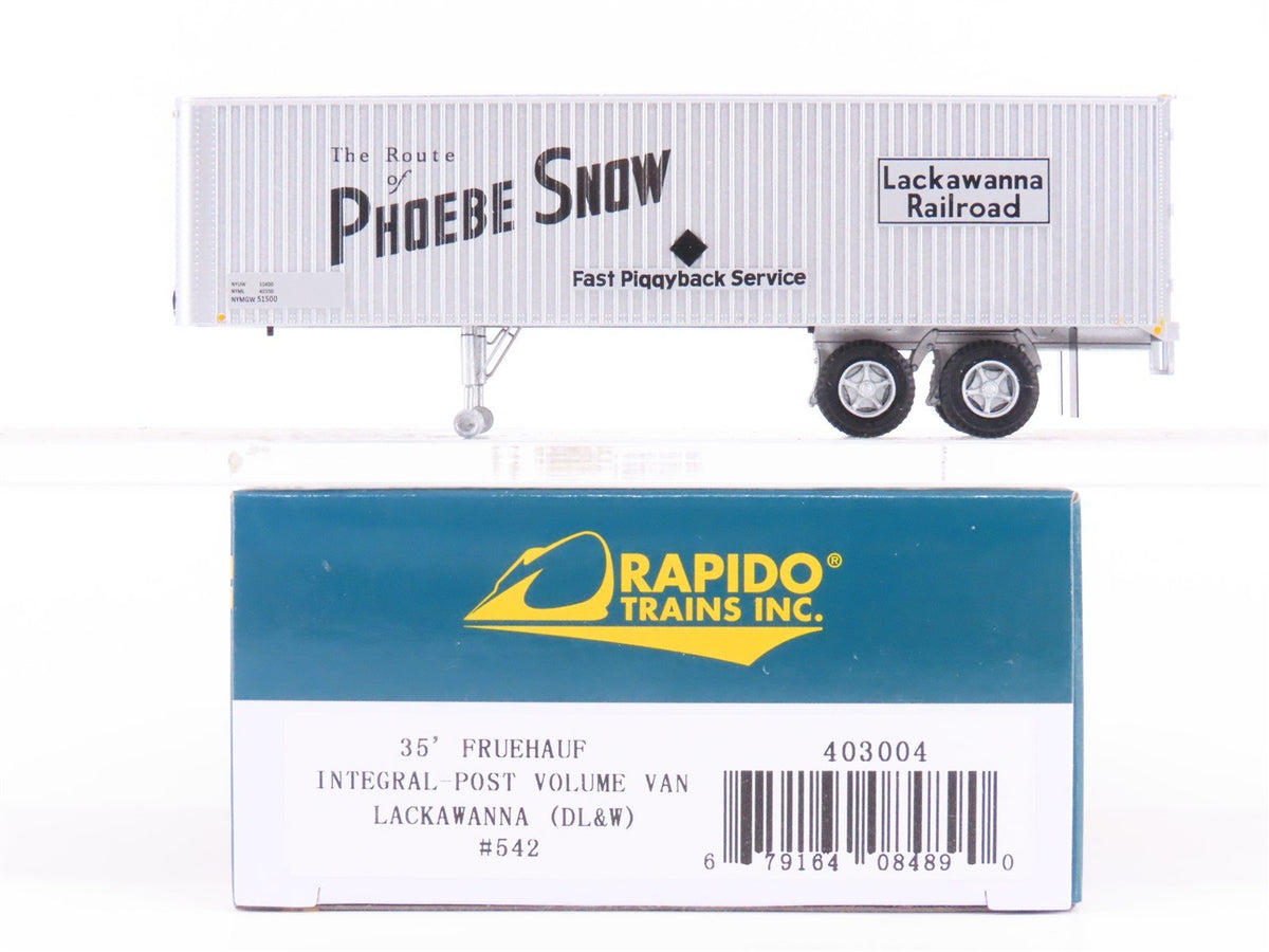 HO Scale Rapido #403004 DL&amp;W Phoebe Snow 35&#39; Integral-Post Van Trailer #542