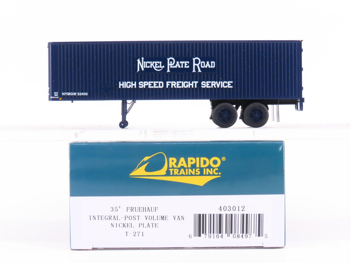 HO Rapido #403012 NKP Nickel Plate Road 35&#39; Integral-Post Van Trailer #T-271