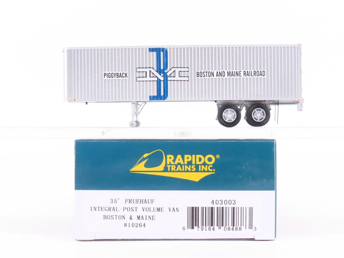 HO Rapido #403003 BMZ Boston &amp; Maine 35&#39; Integral-Post Van Trailer #10264