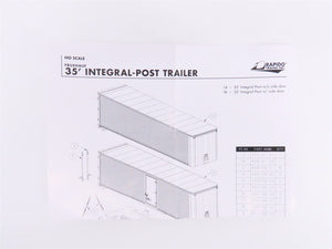 HO Rapido #403003 BMZ Boston & Maine 35' Integral-Post Van Trailer #10264