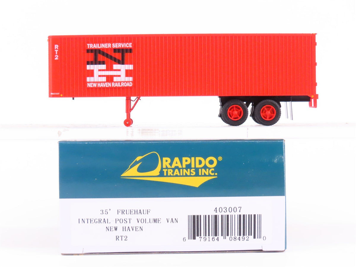 HO Scale Rapido #403007 NH New Haven 35&#39; Fruehauf Integral-Post Van Trailer #RT2