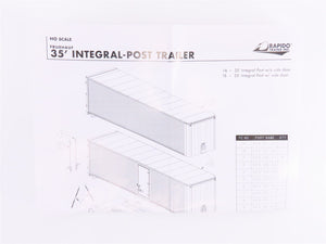 HO Scale Rapido #403007 NH New Haven 35' Fruehauf Integral-Post Van Trailer #RT2