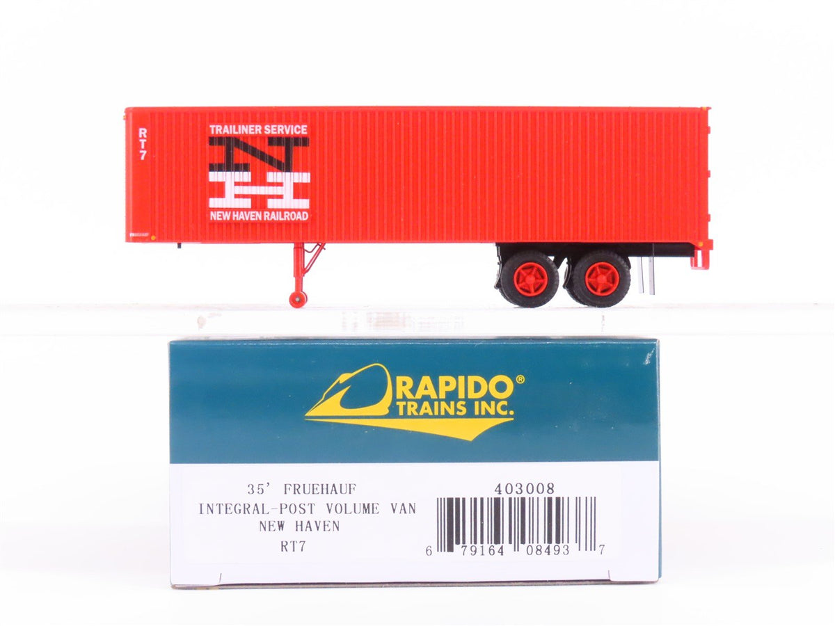 HO Scale Rapido #403008 NH New Haven 35&#39; Fruehauf Integral-Post Van Trailer #RT7