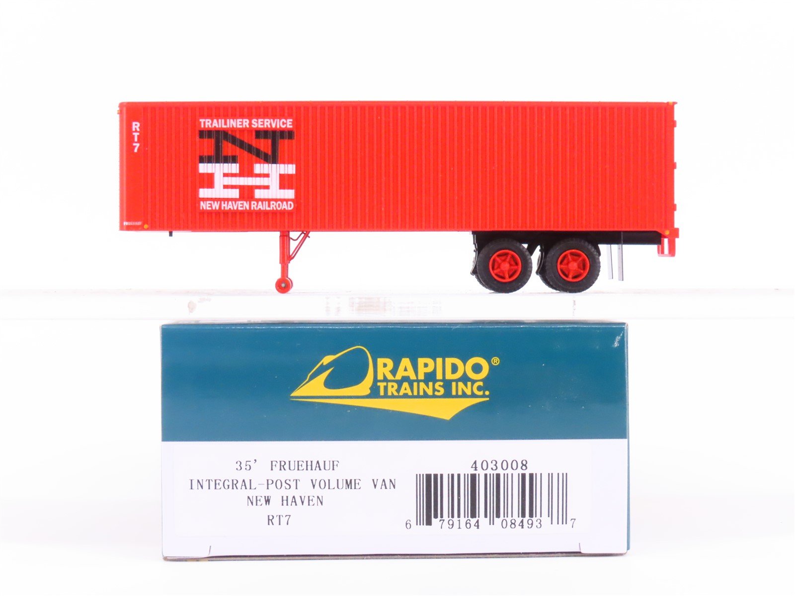 HO Scale Rapido #403008 NH New Haven 35' Fruehauf Integral-Post Van Trailer #RT7