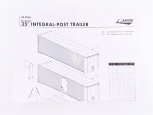 HO Scale Rapido 403009 NH New Haven 35' Fruehauf Integral-Post Van Trailer #RT11