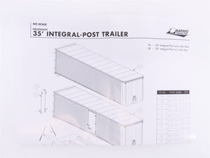 HO Rapido #403010 NKP Nickel Plate Road 35' Integral-Post Van Trailer #T-250