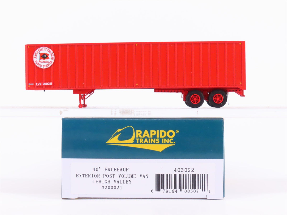 HO Scale Rapido #403022 LVZ Lehigh Valley 40&#39; Exterior-Post Van Trailer #200021