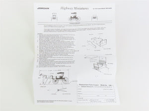 HO Scale Jordan Highway Miniatures Kit #108 Horse & Buggy