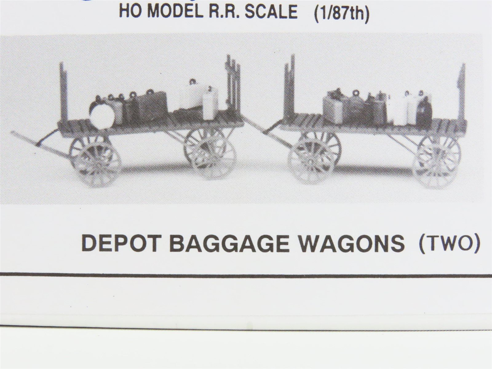 HO Scale Jordan Highway Miniatures Kit #360-301 Depot Baggage Wagons (Two)