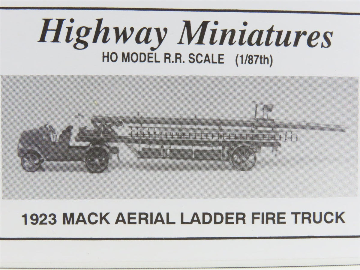 HO Jordan Highway Miniatures Kit #360-220 1923 Mack Aerial Ladder Fire Truck