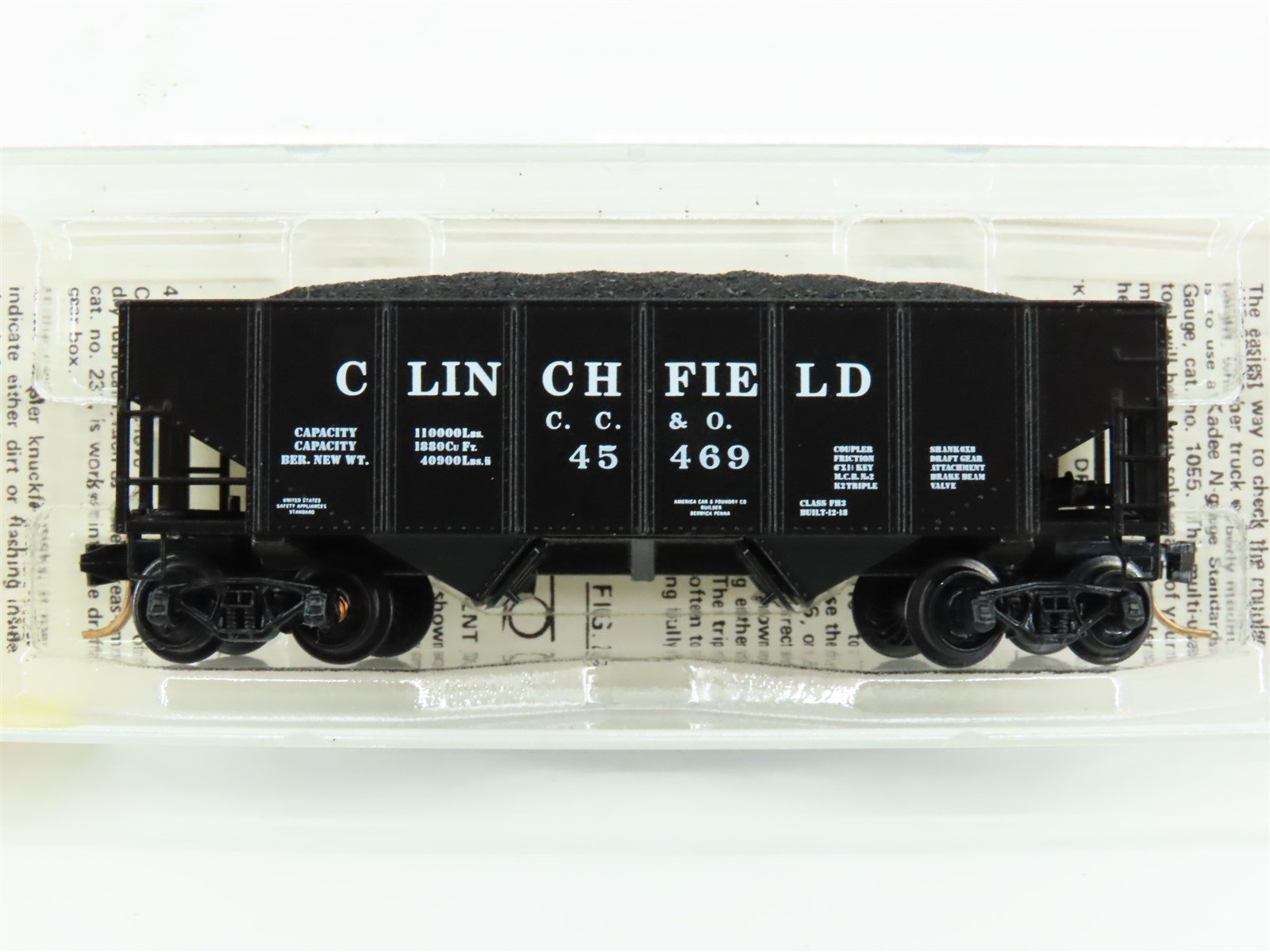 N Scale Kadee Micro-Trains MTL 56190 CC&O Clinchfield 2-Bay Open Hopper #45469