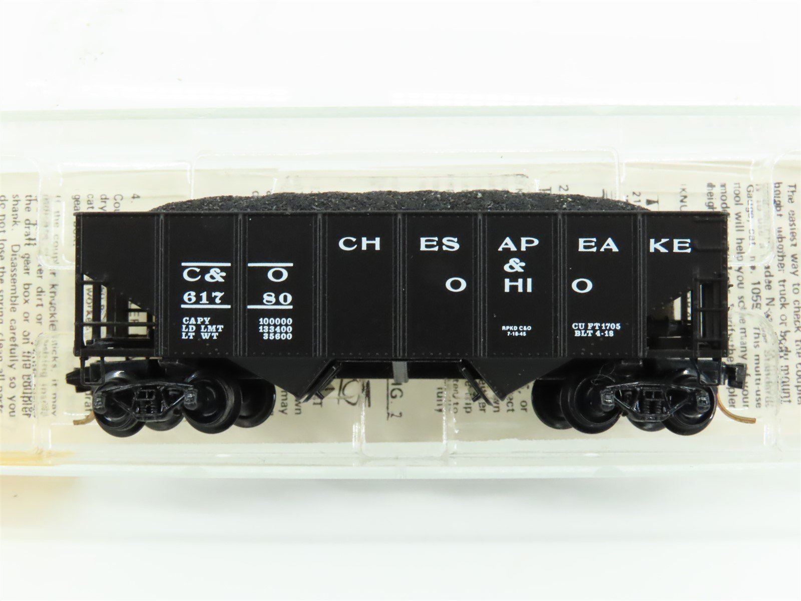 N Scale Kadee Micro-Trains MTL 56220 C&O Chesapeake & Ohio 2-Bay Hopper #61780